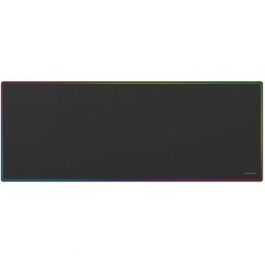 Mars Gaming MMP224 Alfombrilla Gaming XXL Negra 880x330x3mm, Superficie Nano-Textil Borde Rainbow y Base Antideslizante
