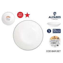 Inde Set de 3 Platos Hondos Ischia Red.Opal, Negro, 20.3 cm de Diámetro x 4 cm de Altura, Porcelana (4 Cajas) Precio: 22.9295. SKU: B1DRL8L54L