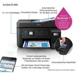 Epson EcoTank ET-4800 Multifunción Inyección Color, Imprimir, Fax, Copia, Escaneado, WLAN