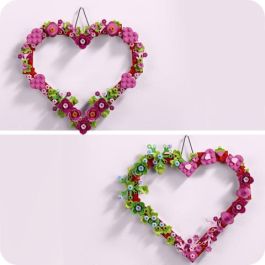 LEGO Corazón Decorativo Set de Construcción Mural Personalizable con Flores y Corazones, para Colgar en Pared, Idea de Regalo Creativo, Recomendado a partir de 9 años