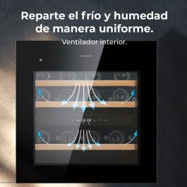 Cecotec Vinoteca integrable 36 botellas Duo 36000 Touch doble zona negro cristal LED