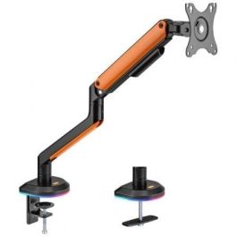 AISENS - SOPORTE DE MESA RGB GAMING CONTRAPESO GIRATORIO E INCLINABLE PARA MONITOR/TV 9KG (3 PIVOTES, 1 BRAZO) DE 17-32, NEGRO-NARANJA