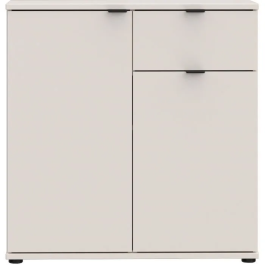 GANYMEDE Aparador Pequeño Mueble de Almacenaje GNMk222lu60 2 Puertas 1 Cajón Arena 80,1 x 34,1 x 82,3 cm