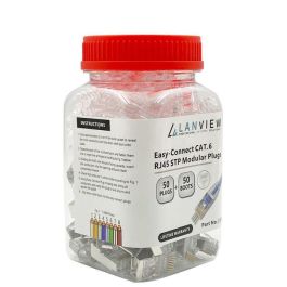 Lanview Conector RJ45 STP Cat6 para cable AWG23-24 trenzado/sólido, terminación frontal fácil y rendimiento optimizado