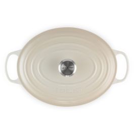 Le Creuset Bräter Redondo de Hierro Fundido Esmaltado, Cocotte Horno, Cacerola con Tapa, 31 cm, Meringue
