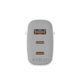 Cargador de Pared Celly UPTC1USB2USBC65 Blanco