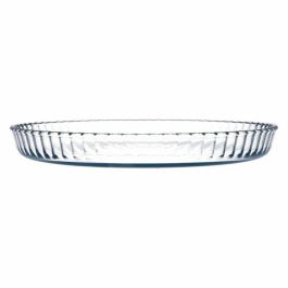 Pyrex Classic Molde Tarta Redondo Vidrio Transparente 30 cm, Resistente Rayones, Horno 300°C, Microondas y Lavavajillas