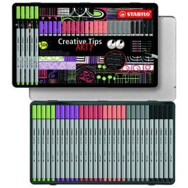 Stabilo Rotulador Creative Tips Arty Line pastel, estuche metálico 30 unidades con 5 puntas diferentes por color Precio: 34.50000037. SKU: B158GPXTVQ