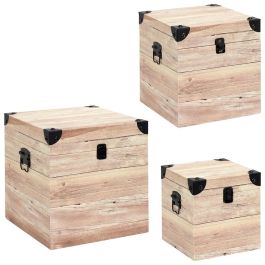 Home Deco Factory Juego de 3 Cajas Cuadradas de Madera Decorativas Rústicas con Asas, Grande 30x30x30 cm, Mediana 25x25x25 cm, Pequeña 20x20x20 cm Precio: 59.50000034. SKU: B1ECEK6BDA