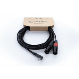 Cordial Cable Y Mini-Jack Estéreo Acodado 2 Xlr Macho 3 M