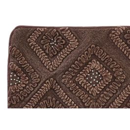 DKD Home Decor Funda de Cojín Marrón 60x40 cm de Poliéster con Patrón de Rombos y Cierre de Cremallera, Lavado en Seco.