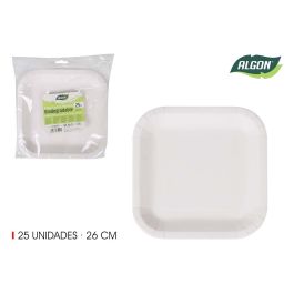 Set de 25 Platos Cuadrados de Cartón Natural 26 cm - Algon (15 Cajas) Precio: 40.49999954. SKU: B18Z67RDKP