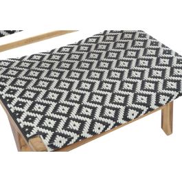 Silla de Jardín DKD Home Decor Blanco Negro Natural PVC Teca 65 x 80 x 68 cm