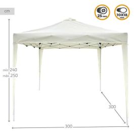 Max-air Cenador Plegable de Exterior con Chimenea Integrada 300x300x250 cm, Resistente Estructura de Acero y Techo de Tela