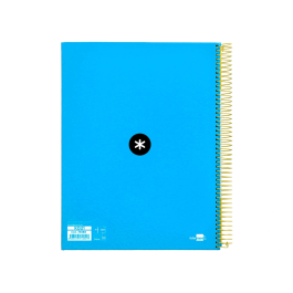 Antartik Cuaderno espiral A4 micro 120 hojas 90 gr cuadro 5mm 5 bandas color azul