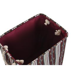 DKD Home Decor Cesta Estilo Indio Morado Burdeos de Poliéster Eva 30x40x40 cm (2 Unidades)