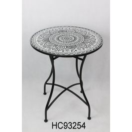 DKD Home Decor Silla Terraza Y Jardin Multicolor Negro 50 x 94 x 42 cm Forja Ceramica