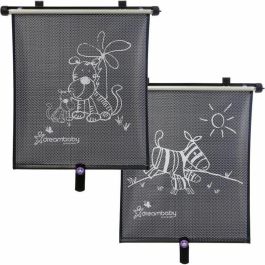Dreambaby DRE9312742402389 Estor Enrollable para Ventana de Coche, Doble Cara Cebra y Tigre, Ajustable, 2 Unidades