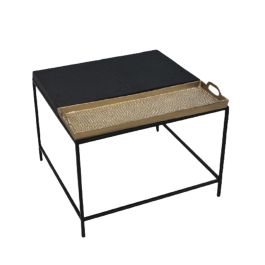 DKD Home Decor Mesa Centro Dorado Negro Acero Aluminio 61 x 61 x 49 cm Precio: 94.82286. SKU: B1D3YHSPCL