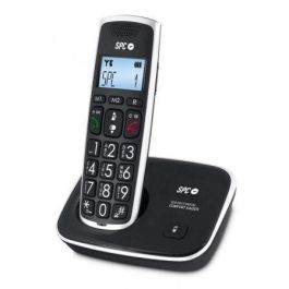 SPC 7609N Teléfono Inalámbrico Duo para Mayores con Teclas XL, Sonido Extra Amplificado +10dB, Compatible Audífonos, Manos Libres, Negro
