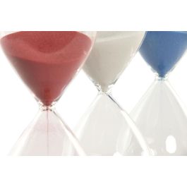 DKD Home Decor Hangzhou design 26a Reloj de Arena Atlantico Cristal Azul Rojo Blanco 6.5 x 16 x 6.5 cm (6 Unidades)