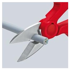 Knipex 95 05 10 SB Tijera de Electricista con Crimpado, Acero Inoxidable, Mango Plástico Azul/Rojo, 190mm