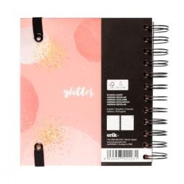 AGENDA ESCOLAR ERIK ADPM1915 GLITTER GOLD DREAMS - 14*16CM - SEPT. 19/JUNIO 2020 - 300PAG. 80G - REGLA MARCAPAGINAS - LAMINAS SEPARADORAS - PEGATINAS