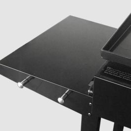 Garden Max GAR3326880018384 Plancha Mérida Acero Esmaltado 75x35 cm con Carro y 4 Luces Negra