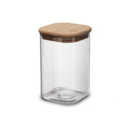 Quid Tarro de Vidrio Cocco, 1,1 L Transparente con Tapa Hermética de Silicona, Apto Lavavajillas