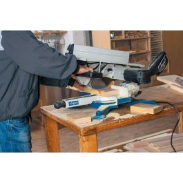 Scheppach HM100T Sierra Ingletadora Pendular con Mesa Superior, Hoja de Carburo 254mm 60 Dientes, Potencia 1800W