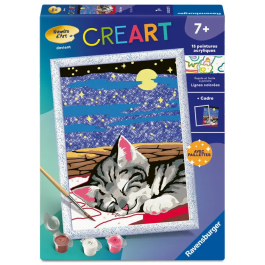 Ravensburger CreArt Kids Kit Pintar por Números - Gato Soñado, 18x24 cm, Para Mayores de 7 Años, Ref. 12023227 Precio: 41.624. SKU: B15WS37YNS