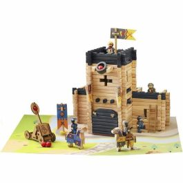Jeujura 8028 Juego de Construcción Castillo Catapulta 270 Piezas de Madera