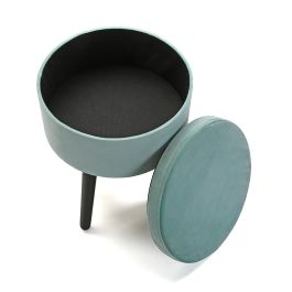 Versa Pouf-Baúl Terciopelo Aguamarina 35x40 cm