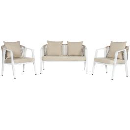 Sofa DKD Home Decor Blanco Beige 66 x 72 x 123 cm Set de 4