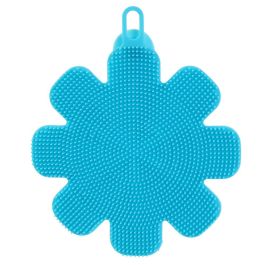 Je cherche une Idee Estropajo de Silicona con Forma de Flor, Doble Cara (Suave/Raspadora), Higiénico, Antirayaduras y Ventosa para Baño/Cocina