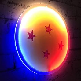 Madcow entertainment Mural Lámpara Neon Teknofun Bola de Dragón Dragon Ball Z 30cm LED con Batería