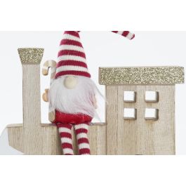 Decoracion Navidad Tradicional DKD Home Decor Gris Rojo 2 x 18 x 17.5 cm (6 Unidades)