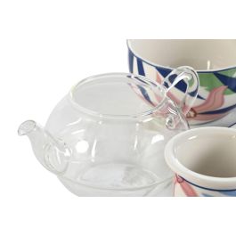 DKD Home Decor Tetera Moderno 3 Unidades Azul Verde 13.5 x 14 x 16.5 cm