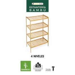 Confortime Estantería de Bambú 4 Niveles 70 x 35 x 100 cm (2 Unidades) Confortime Estantería de Bambú 4 Niveles 70 x 35 x 100 cm (2 Unidades)