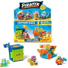 Magic Box Piratix Golden Treasure Captain Pack Figura, Incluye 4 Piratix y Accesorios