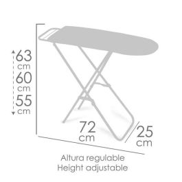 Decuevas Planchador Plegable Funny Rosa, Altura Regulable, 63x72x25 cm