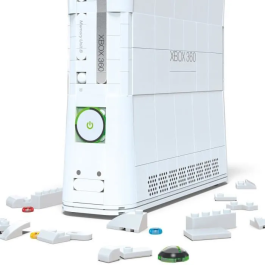 Mega Bloks Réplica Consola Xbox 360 Construible 3:4 con Mando y Detalles Precisos