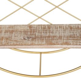 Estante 51 x 14 x 51 cm Natural Dorado Metal Madera