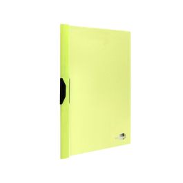 Carpeta Liderpapel Dossier Pinza Lateral Polipropileno Din A4 Amarillo Fluor Opaco 30 Hojas Pinza Deslizante