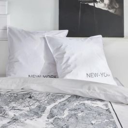Juego de cama - TODAY - JAVA - 2 personas - 240x220 cm - Algodón - Estampado New York - Blanco Juego de cama - TODAY - JAVA - 2 personas - 240x220 cm - Algodón - Estampado New York - Blanco
