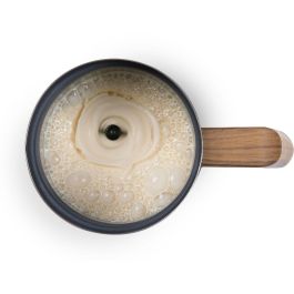 Domo DO745MF Espumador de Leche, 500 W, 150 ml, Base 360°, Gris/Madera