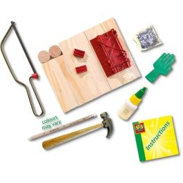 SES Creative Taller de carpintería grande para niños a partir de 5 años - Construye juguetes de madera con sierra y martillo, 29 piezas seguras SES Creative Taller de carpintería grande para niños a partir de 5 años - Construye juguetes de madera con sierra y martillo, 29 piezas seguras