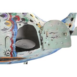 DKD Home Decor Metal fishes 1c24 Decoración Mediterráneo Azul Multicolor Hierro 8 x 32 x 29 cm (2 Unidades)