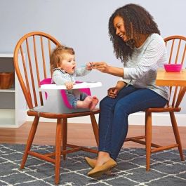 SUMMER INFANT Superasiento para bebé 4 en 1, actividades, bandeja extraíble, posicionador de asiento ajustable, rosa