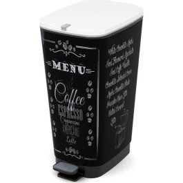 Contenedor de basura de cocina de pedal KIS 50L CHIC Menú de café con motivos negros Precio: 52.5000003. SKU: B15NBWS3V5